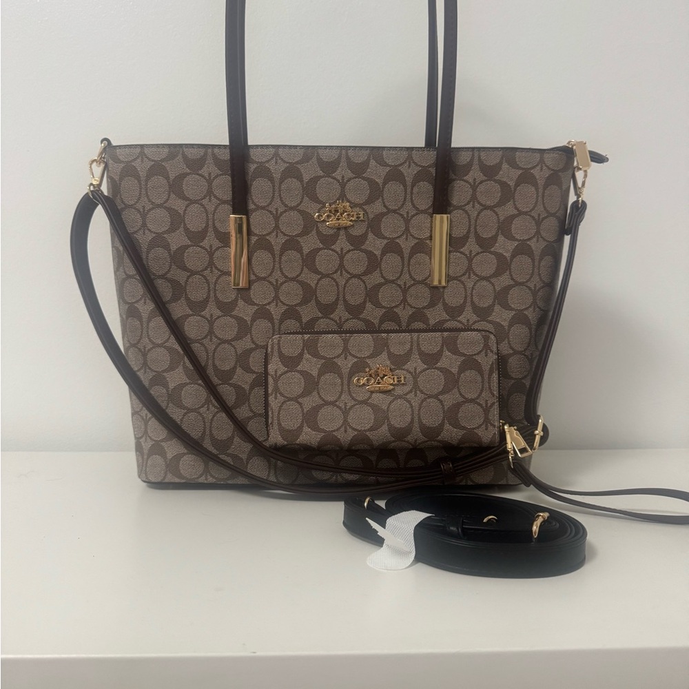 SEND OFFERS!!! NOT FINAL PRICE AT ALL! Coach Tan and Brown Signature Tote!
